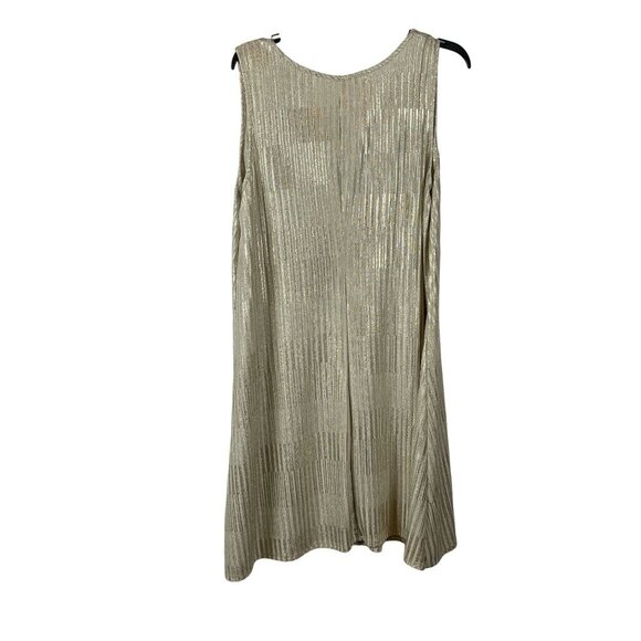 Paper Plane Women Metallic Gold Scoop Sleeveless Dress Size 1X - Picture 2 of 7